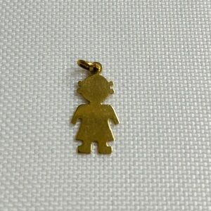 14K Yellow Gold Little Girl Charm Pendant
